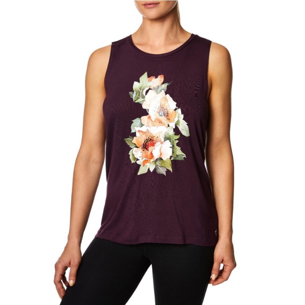 Betsey Johnson Performance Floral Tank Top Sz M